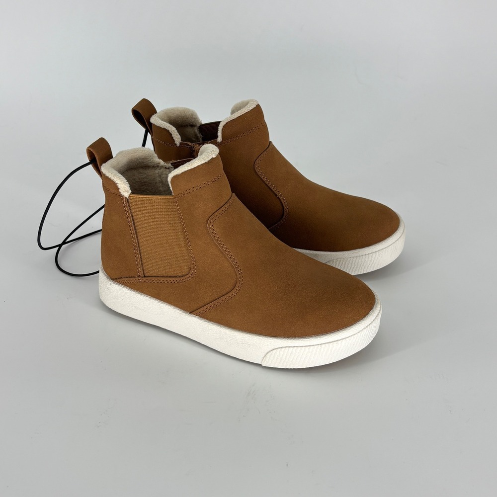 Nordstrom Rack Rhyse Faux Shearling High Top Sneaker Boot Cognac Kids Size 11